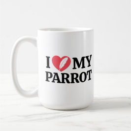 Taza De Café Personalized Minimal White Parrot Love Quote