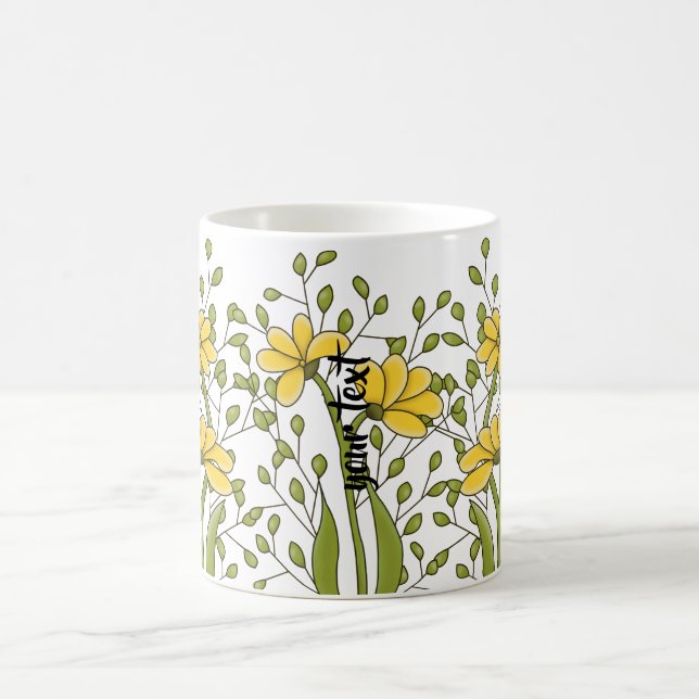 Taza De Café Personalized Miss Bren Floral (Centro)
