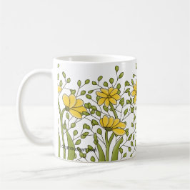 Taza De Café Personalized Miss Bren Floral