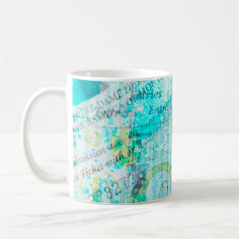 Taza De Café Personalized Mixed Media Coffee Mug in Blue/Green