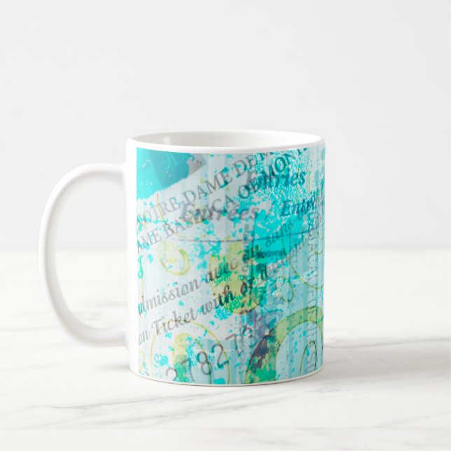 Taza De Café Personalized Mixed Media Coffee Mug in Blue/Green (Izquierda)