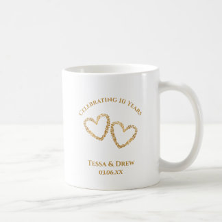 Taza De Café Personalized Modern 10th Wedding Anniversary Gift