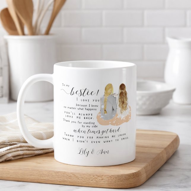 Taza De Café Personalized Modern Bff Friendship Gift (Subido por el creador)