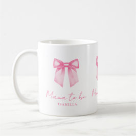 Taza De Café Personalized Modern Mama To Be Pink Bow Mug