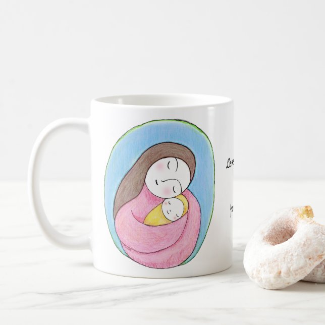Taza De Café Personalized Mom and Baby Mothers Day gift  (Con donut)
