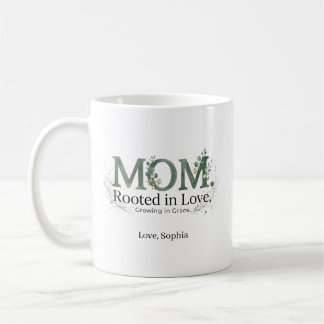 Taza De Café Personalized Mom Rooted in Love Growing in Grace 