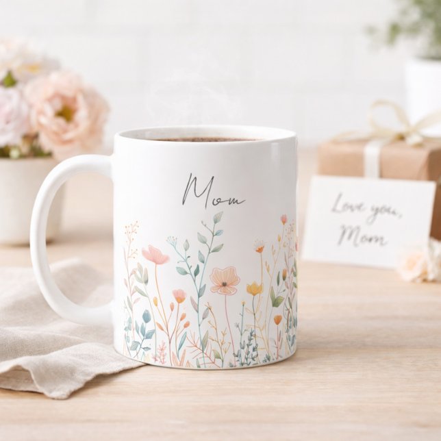 Taza De Café Personalized Mother’s Day Wildflower Mom (Subido por el creador)