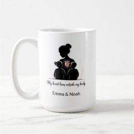 Taza De Café Personalized Motherhood Silhouette–Custom Mom Gift