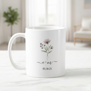 Taza De Café Personalized Mr & Mrs coffee mugs, Engagement 