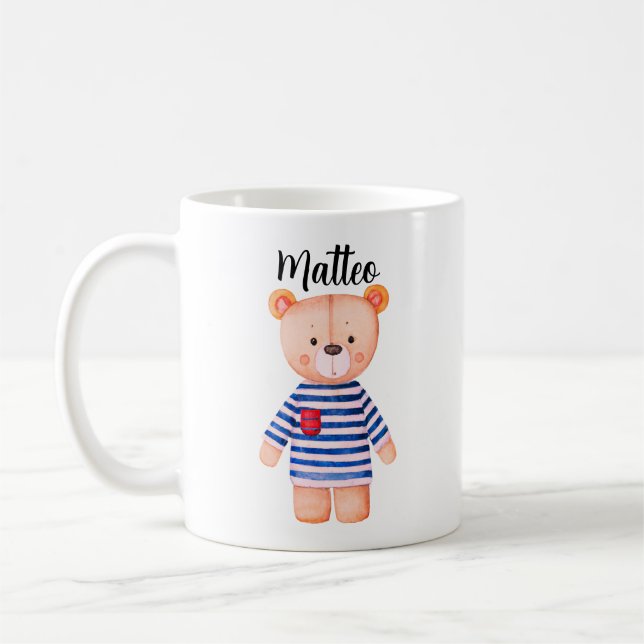 Taza De Café Personalized Mug Bear with Name (Izquierda)
