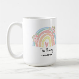 Taza De Café Personalized Mum's Rainbow & Floral Mug