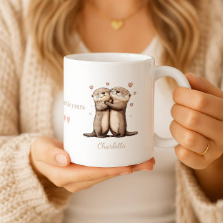 Taza De Café Personalized My Heart Is Yours Otter Mug