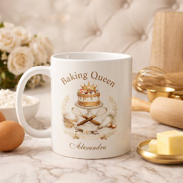 Taza De Café Personalized Name Baking Queen
