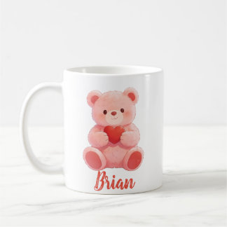 Taza De Café Personalized Name Cute Teddy Bear