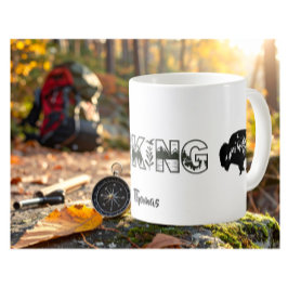 Taza De Café Personalized Name Hiker Nature Buffalo B&W
