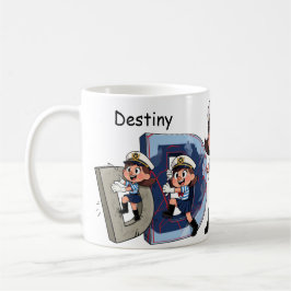 Taza De Café Personalized  Name Sailor Cartoon Character * D *