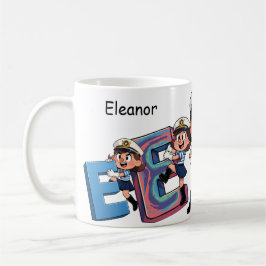 Taza De Café Personalized  Name Sailor Cartoon Character * E *