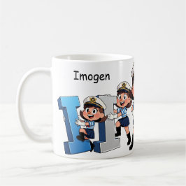 Taza De Café Personalized  Name Sailor Cartoon Character * I *