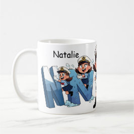 Taza De Café Personalized  Name Sailor Cartoon Character * N *