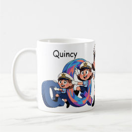 Taza De Café Personalized  Name Sailor Cartoon Character * Q *