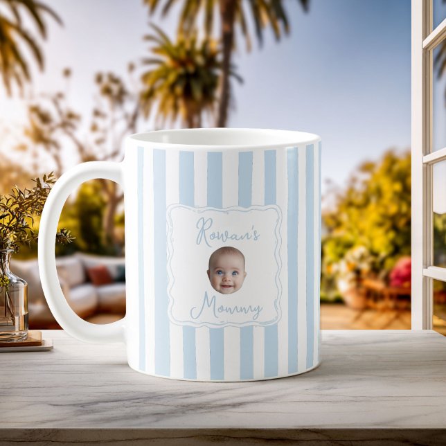 Taza De Café Personalized New Mom Baby Name Face Photo (Subido por el creador)