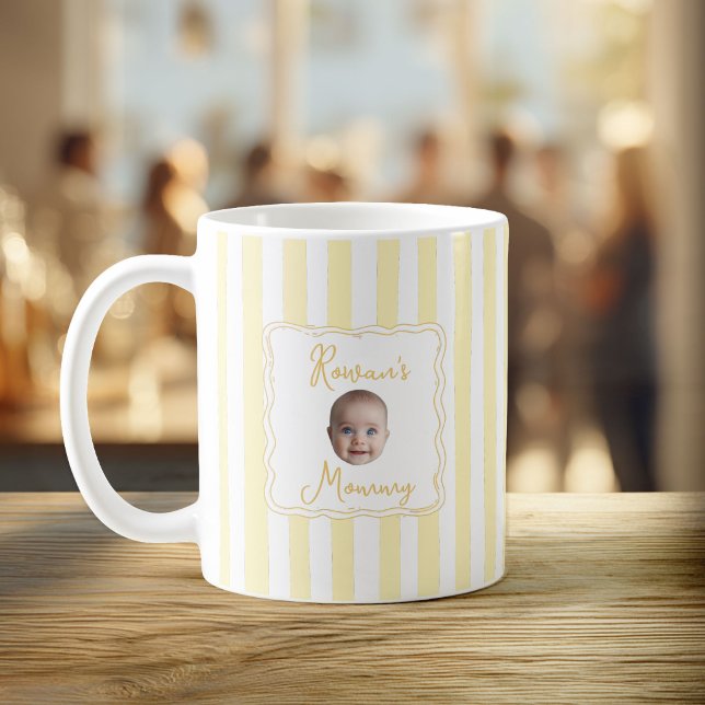 Taza De Café Personalized New Mom Baby Name Face Photo (Subido por el creador)