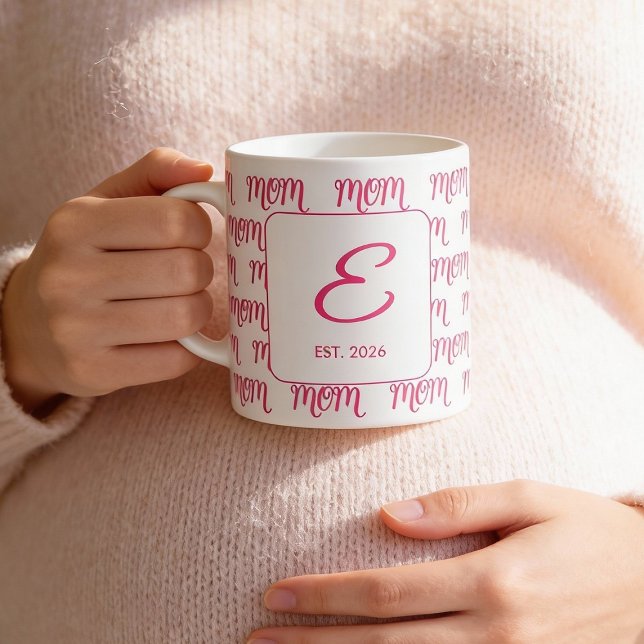 Taza De Café Personalized New Mom Established Pink Name (Subido por el creador)