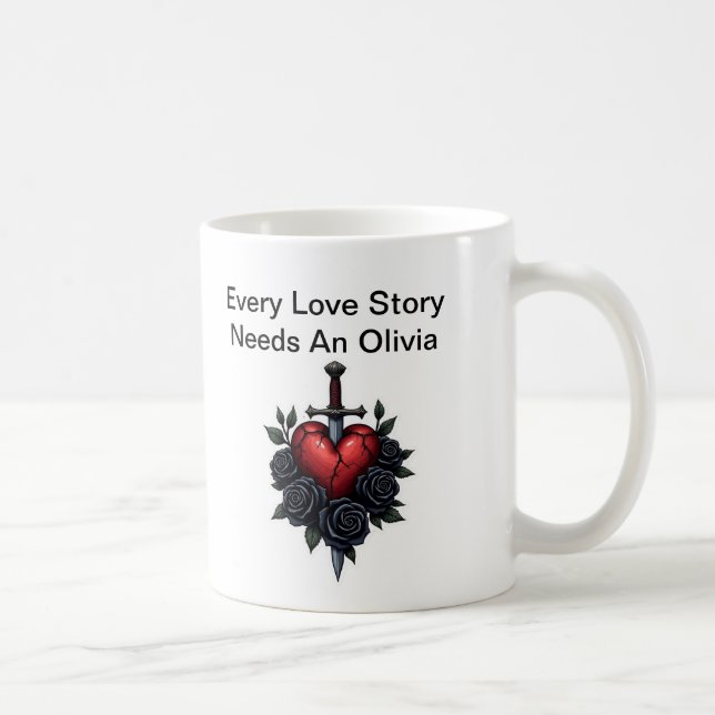 Taza De Café Personalized Olivia Mug – Cute Gift for Her (Derecha)