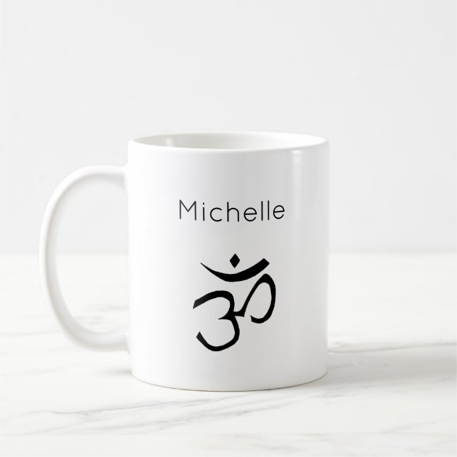 Taza De Café Personalized Om Symbol Coffee Mug (Izquierda)