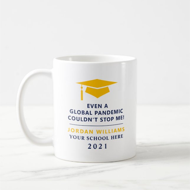 Taza De Café Personalized Pandemic - Graduate Class of 2021 Mug (Izquierda)