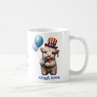 Taza De Café Personalized Patriotic Baby Highland Cow Coffee