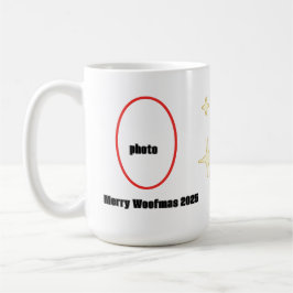 Taza De Café Personalized Pet Photo Christmas Mug - Merry Woofm