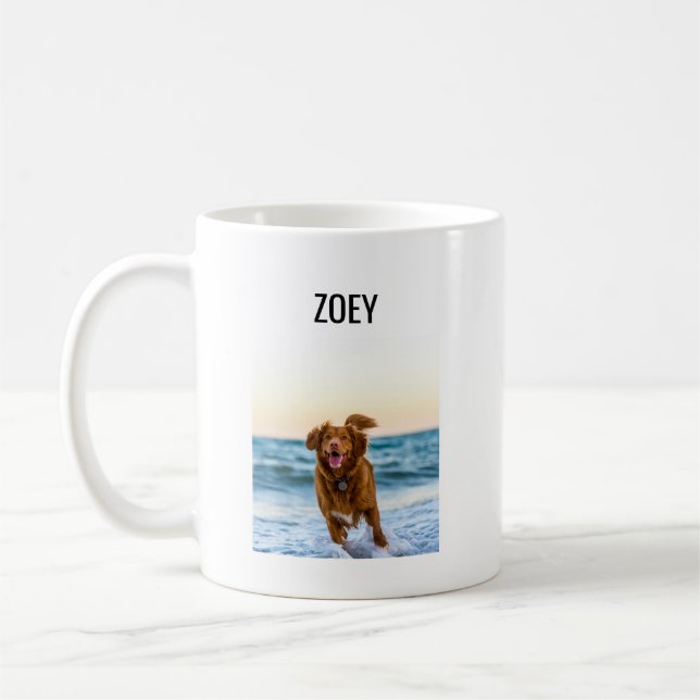 Taza De Café Personalized Pet Photo Gifts Birthday Holiday Cute (Izquierda)