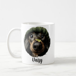 Taza De Café Personalized Pet Photo Mug with Name | Modern Cute