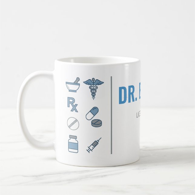 Taza De Café Personalized Pharmacist Mug | Modern Split Layout  (Izquierda)