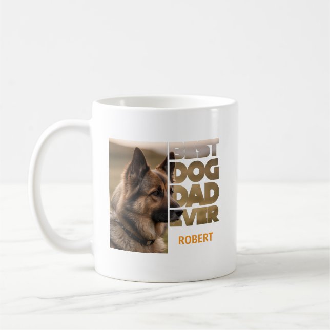 Taza De Café Personalized Photo Best dog dad ever (Izquierda)