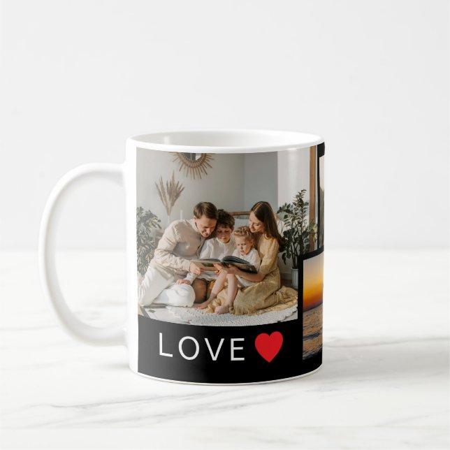 Taza De Café Personalized Photo Collage with Heartfelt Message (Izquierda)
