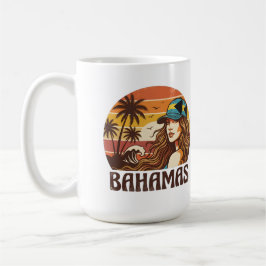 Taza De Café Personalized Photo Retro Bahamas Tropical Beach   