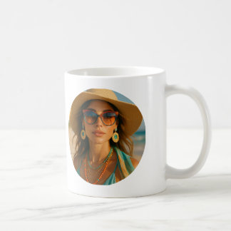 Taza De Café Personalized Photo Retro Bahamas Tropical Beach   