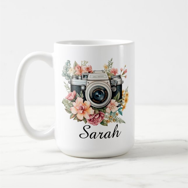 Taza De Café Personalized Photographer Mug, Camera Lover Gift (Izquierda)