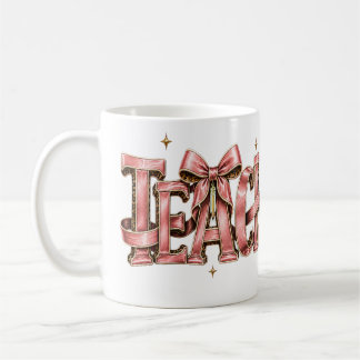 Taza De Café Personalized Pink Bow Name Mug, Coquette Custom Na