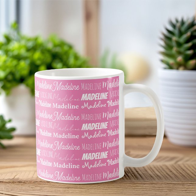 Taza De Café Personalized Pink Girls Name Collage Cute (Subido por el creador)