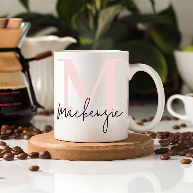 Taza De Café Personalized Pink Thank You Mug for Teacher or Mom (Personalized Thank You Mug Gift for Her, Him, Mom, Grandma, Teacher, or Coworkers)