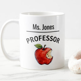 Taza De Café Personalized PROFESSOR Name Apple Gift