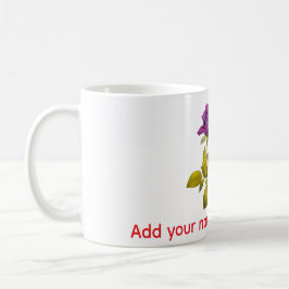 Taza De Café Personalized Purple Rose Mug | Add Your Name, Text