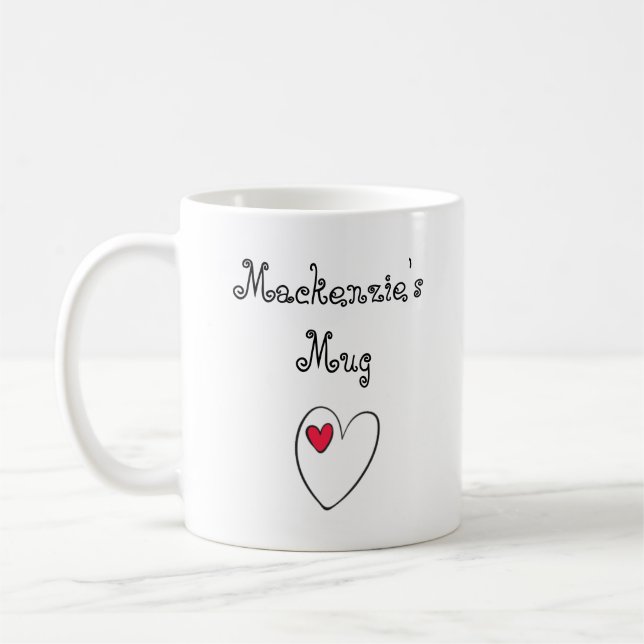 Taza De Café Personalized Romantic Heart (Izquierda)