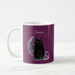 Taza De Café Personalized Scorpio Cat Mug with Name