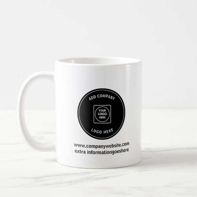 Taza De Café Personalized Simple Business Logo Promo mug (Izquierda)