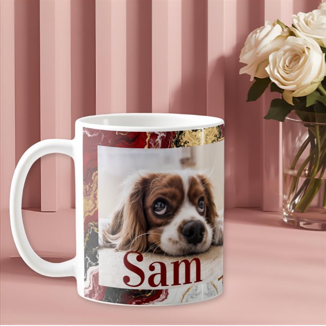 Taza De Café Personalized simple dog Photo and name keepsake  (Subido por el creador)