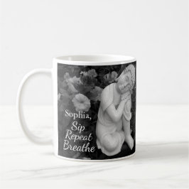 Taza De Café Personalized Sip Breathe Buddha Zen Black White